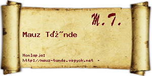 Mauz Tünde névjegykártya